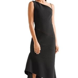 DION LEE ONE-SHOULDER PANELED‎ STRETCH CREPE DRESS